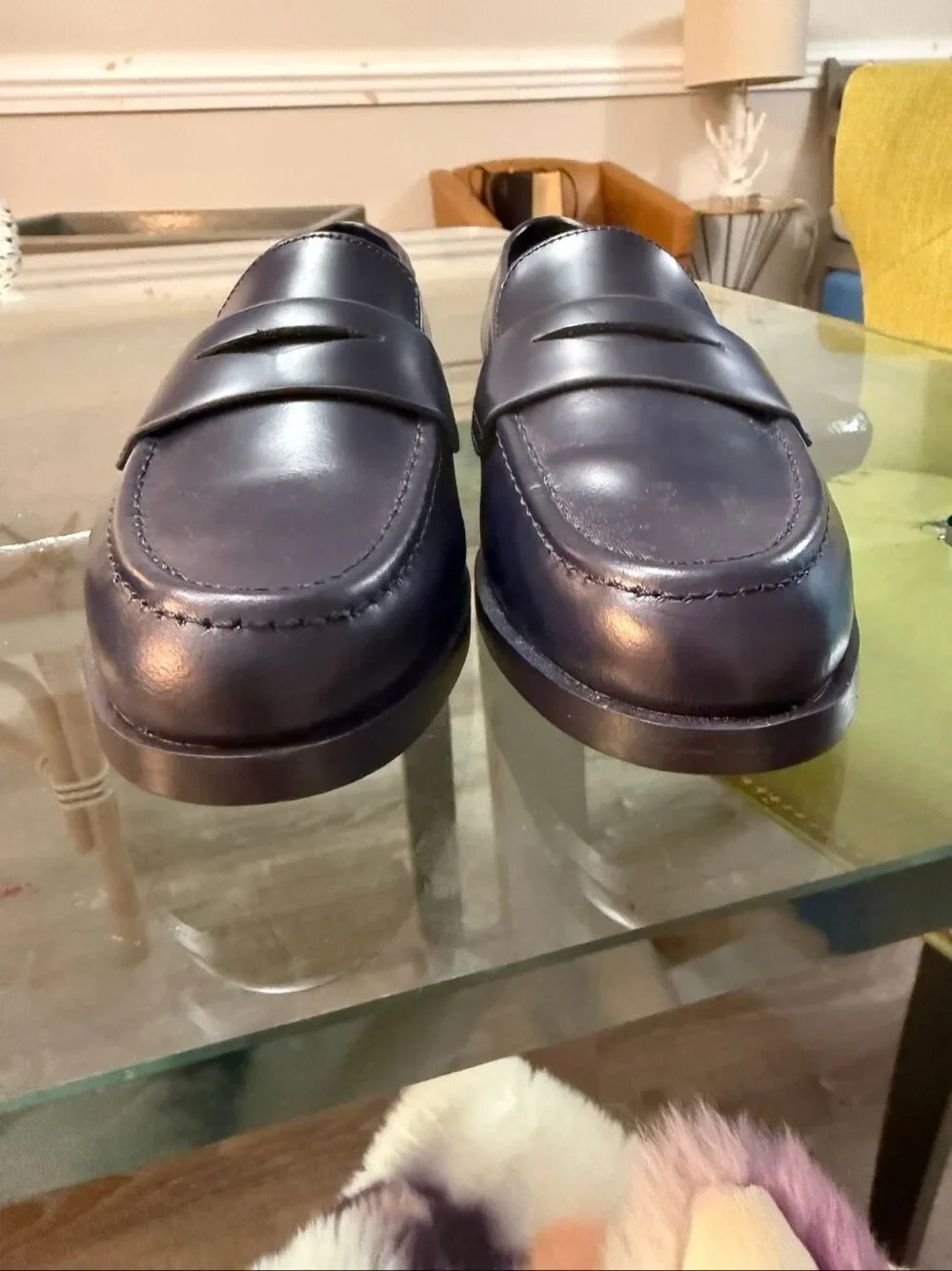 Aldo Navy Faux Leather Penny Loafers sz  6 NWOT